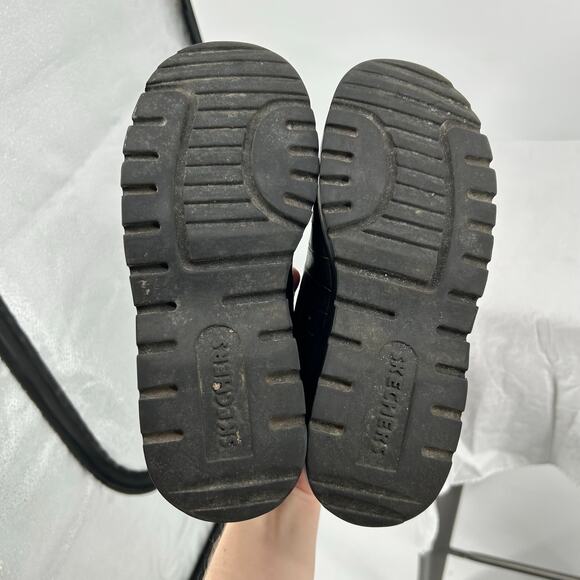 VTG y2k Women's Dark Brown Leather Skechers Chunky Platform Oxford Jammers Sz 8M - Picture 8 of 8